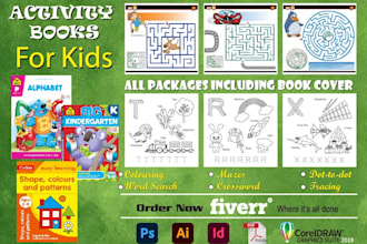 design your alphabet, number tracing, and coloring book
