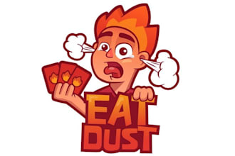 design inventive card game cartoon logo