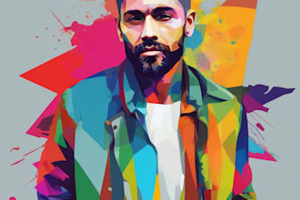 draw an awesome wpap pop art portrait style