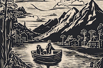 create awesome linocut illustration for your brand