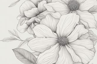 draw botanical illustrations of flowers, plants