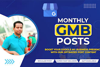 create monthly 40 gmb posts with geotag images for local 3 pack ranking