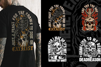 make a horror illustration for t shirt and merch design