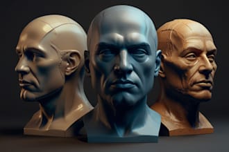 sculpt 3d head model, 3d head bust,3d face, 3d mask, 3d portrait, zbrush, stl