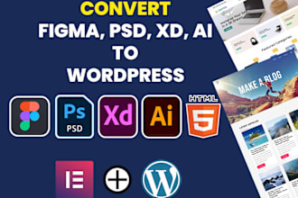 convert figma to wordpress website and figma to elementor