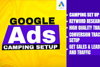 setup your google ads campaign and ppc ads