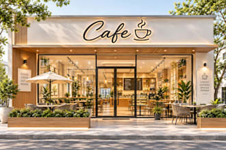 do retail store, restaurant, cafe, interior and 3d rendering
