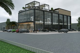 do retail store, restaurant, cafe, interior and 3d rendering