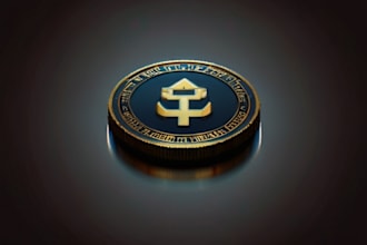 design 3d crypto token, crypto coin and crypto logo