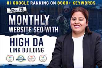 do complete monthly SEO service with on page and off page for 1st rank
