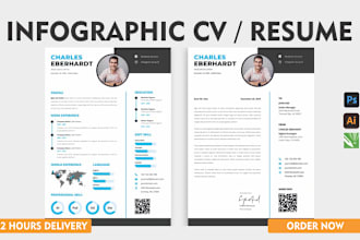 do best professional infographic cv resume design in 2hr
