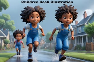 illustrate 3d children book illustrations and kids story book illustration