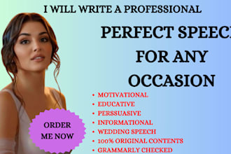 write speech for any occasion, professional speech writer