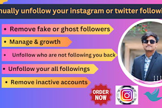 manually unfollow your instagram or twitter followings