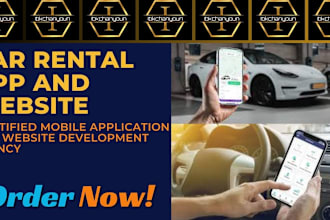develop car rental app, car marketplace app, car auction app, ridesharing app