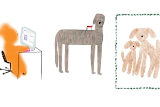 create cute illustration of animal in procreate