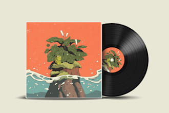 make unique psychedelic illustration for music album cover