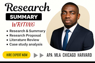 do case study analysis, research and summary writing