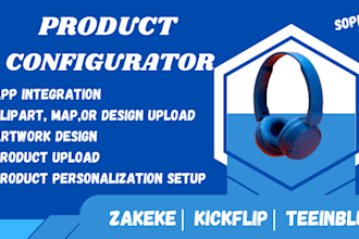 design 3d product configurator or shopfiy zakeke 3d product configurator