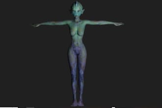 fork out 3dhumanoid  creature,pbr,realistic texture,nifty island,ue5 model,rig3d