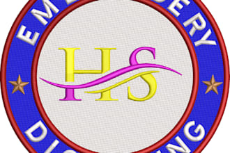 do professional embroidery digitizing in emb dst,  in 1hr