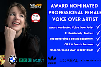 record a smooth female american voiceover