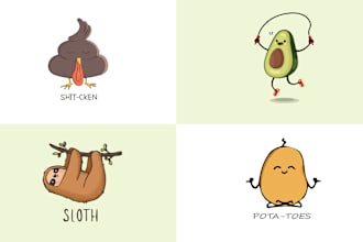 make a kawaii cute hand drawn logo