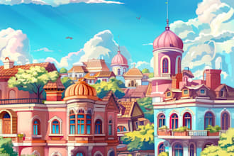 draw awesome background art with cartoon styles