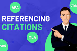 do referencing, fix citations, and format apa mla harvard references in 12 hours