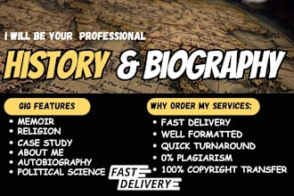 write history and biography ebook, american history, ghostwriter, ebook writer