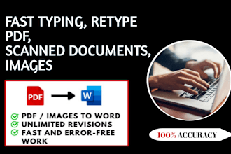 do fast typing job, retype pdf pages,fast typist