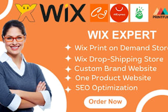 design and set up a branded wix drop shipping store and print on demand website