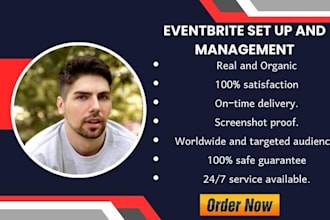set up event on eventbrite, manage, promote your event to increase attendee
