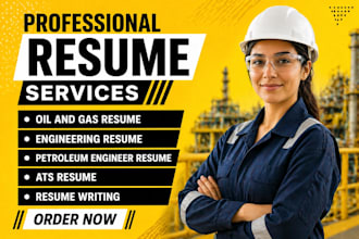write a professional petroleum or oil and gas engineering resume ats