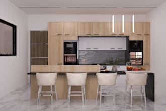 model render 3d kitchen remodel cabinet bath interior design 2d floorplan