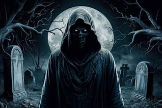 draw fantasy or dark creepy horror art illustration
