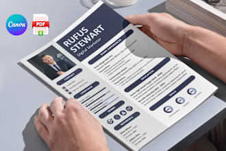 make professional or infographic cover letter, CV, resume design on canva