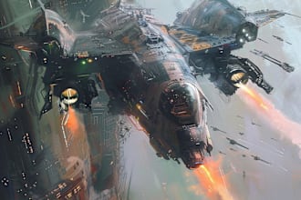 make a concept art spaceship or vehicle design