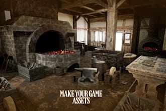 create game ready 3d props and environment assets for unreal engine