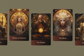 design unique tarot and oracle cards with digital art