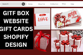 design gift box website gift cards shopify product bundle dropshipping store