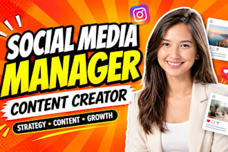 be your social media manager and professional social media marketing manager