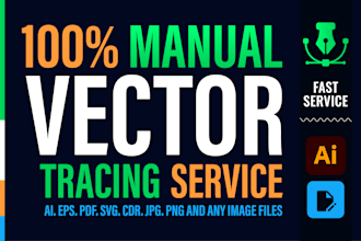 redraw, vector trace, or recreate your logo or image perfectly, vector tracing