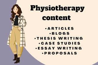 assist you in physiotherapy content, ebook writing