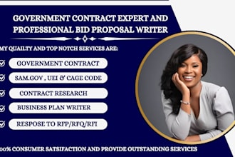 prepare winning bid proposal, research, and response to rfp, government contract