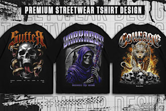 create custom streetwear t shirt design and hoodies design