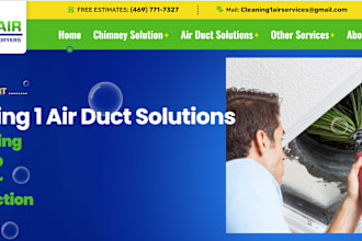 build duct cleaning, handyman,roofing, garage door website