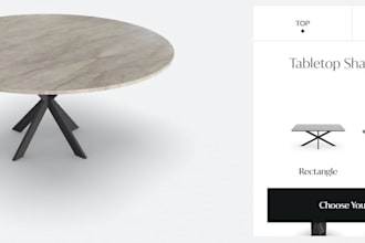 do 2d 3d furniture configurators for tables, chairs on kickflip zakeke rendering