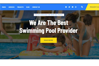 design swimming pool website pool construction website pool service website