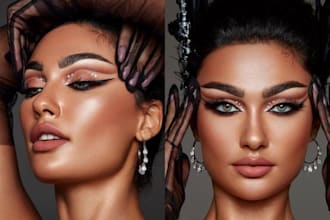 do high end beauty skin retouch, wedding photo and photo retouching